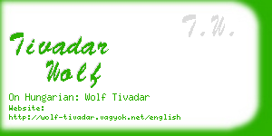 tivadar wolf business card